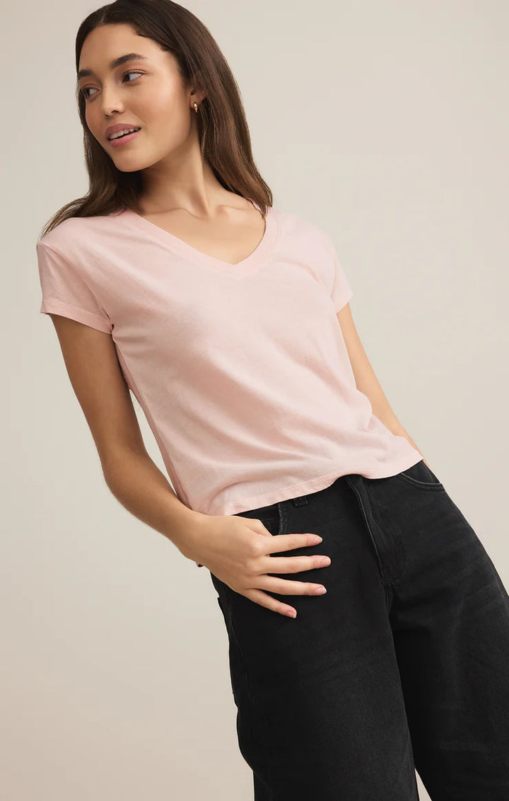 PRESALE Modern V- Neck Tee - Pink Salt