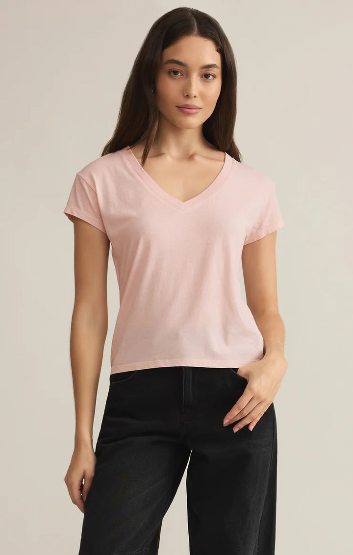 PRESALE Modern V- Neck Tee - Pink Salt