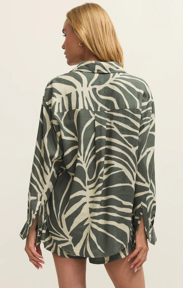 Aldie Tova Palm Linen Button Up Top | Z Supply