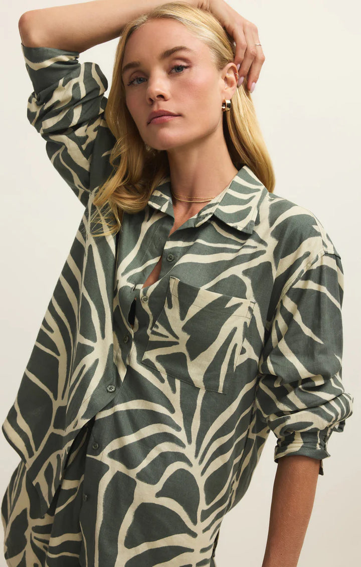 Aldie Tova Palm Linen Button Up Top | Z Supply
