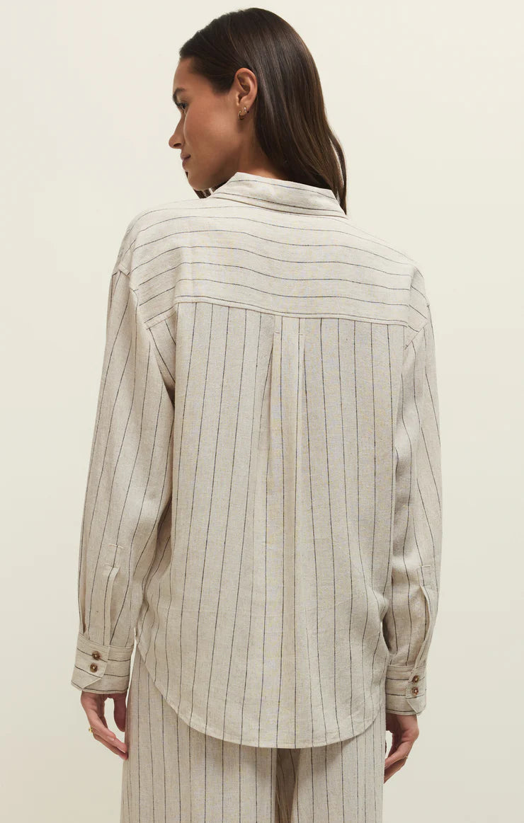 Alfie Striped Linen Button Up Top | Z Supply