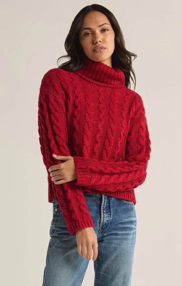 Tied to You Cable Knit Turtleneck Sweater | Z Supply