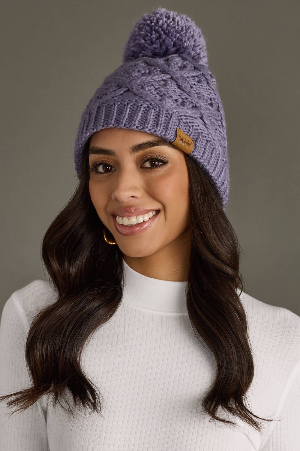 Periwinkle Knit Pom Hat | Panache Apparel Co.