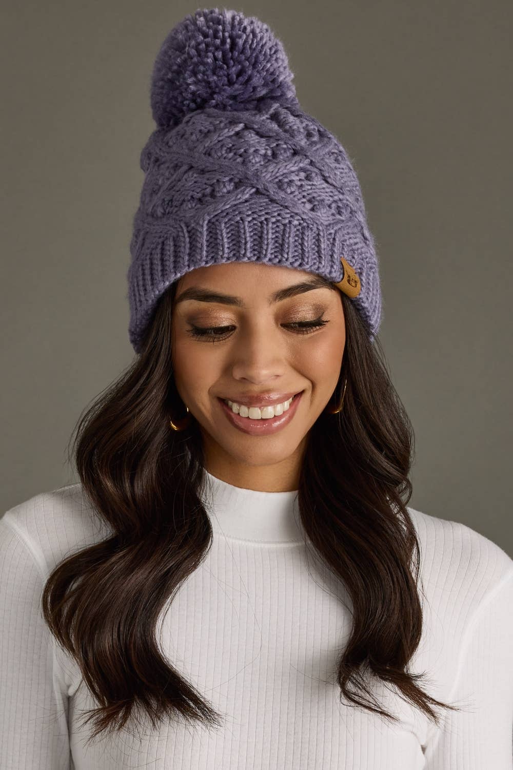 Periwinkle Knit Pom Hat | Panache Apparel Co.