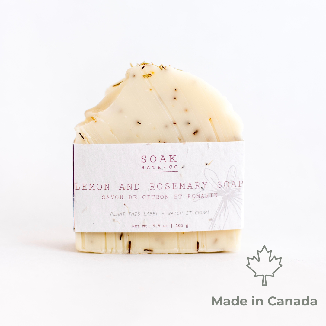 Lemon and Rosemary Soap Bar | SOAK Bath Co