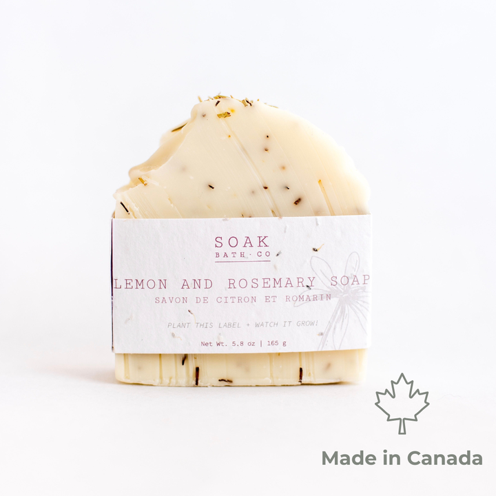 Lemon and Rosemary Soap Bar | SOAK Bath Co