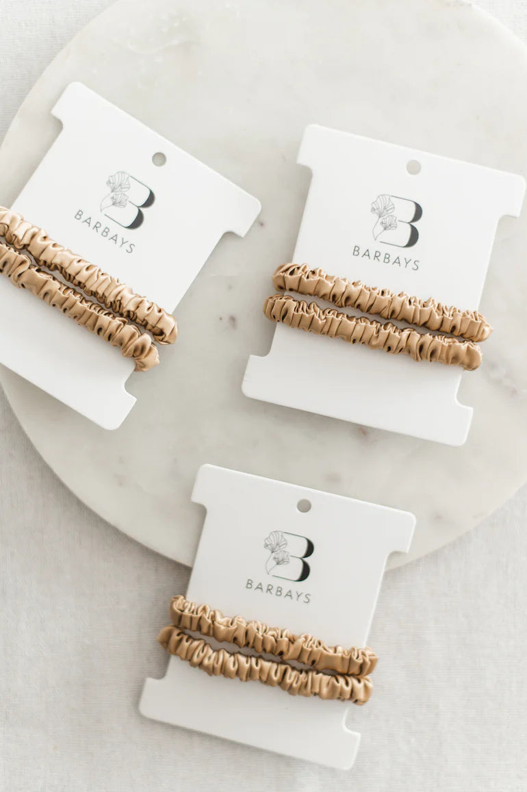 Silk Hair Ties (2 Pack) in Honey Brown | Barbays