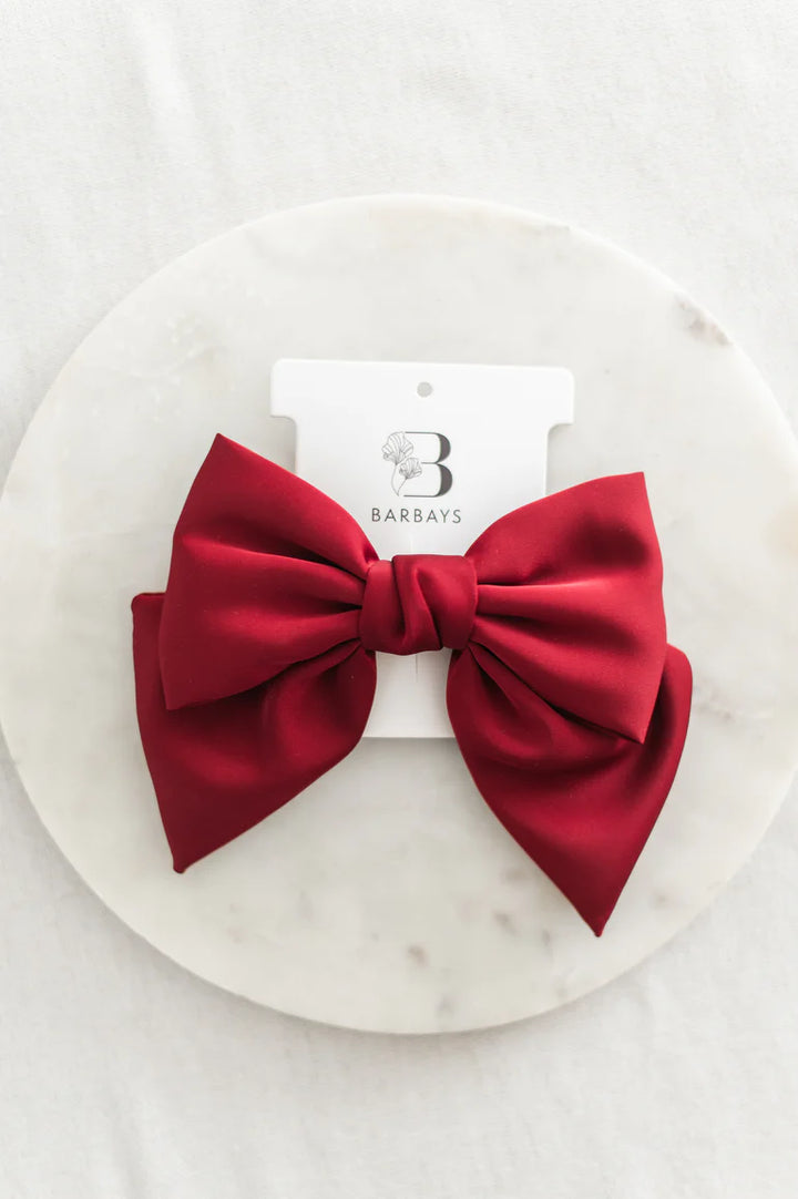 King's Cross Satin Bow in Red | Barbays