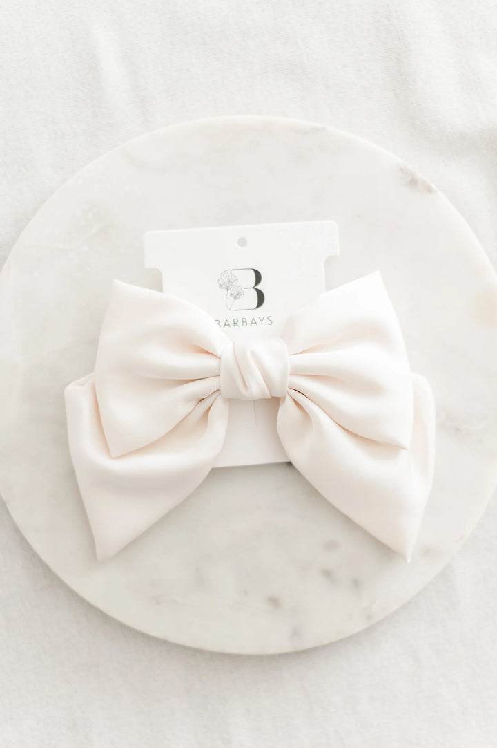 King's Cross Satin Bow in Ivory | Barbays
