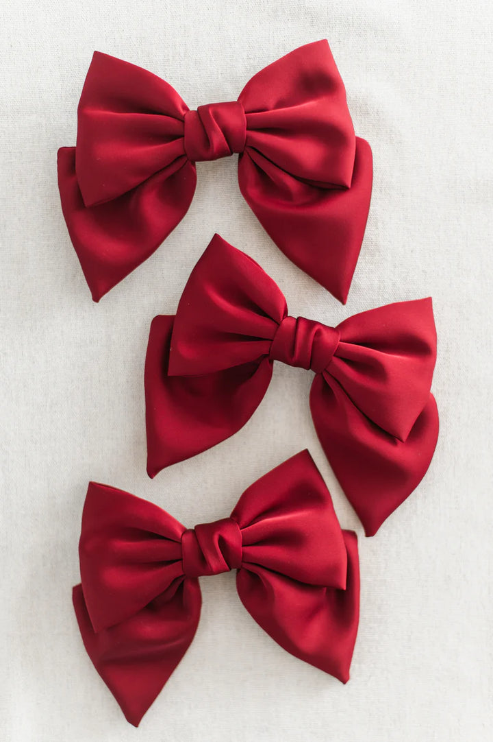 King's Cross Satin Bow in Red | Barbays