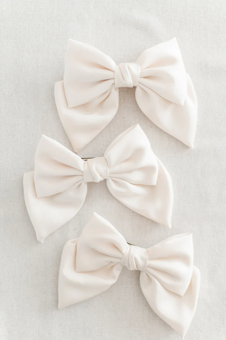 King's Cross Satin Bow in Ivory | Barbays