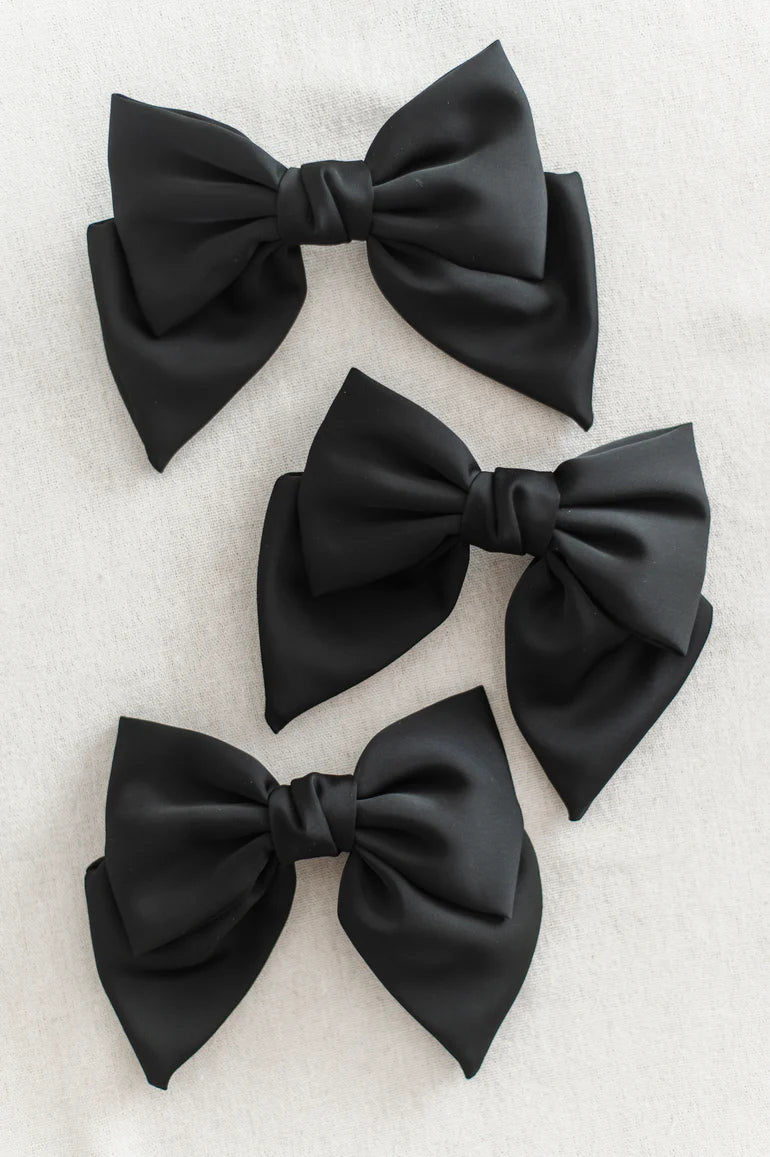 King's Cross Satin Bow in Black | Barbays