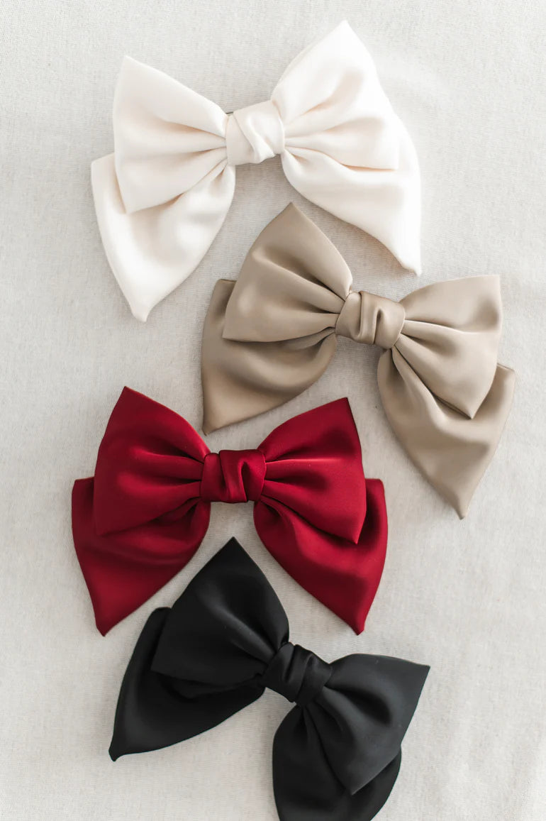 King's Cross Satin Bow in Black | Barbays