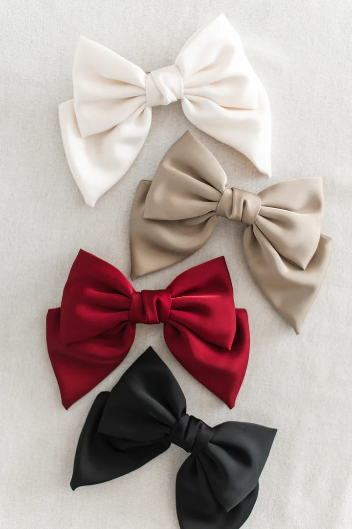 King's Cross Satin Bow in Black | Barbays