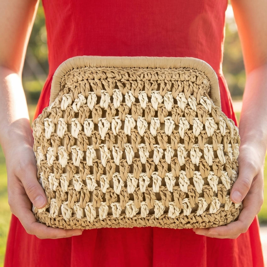 Two Tone Straw Braided Purse | Anarchy Street