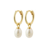 Berthe Recycled Pearl Hoop Earrings - Gold | Pilgrim