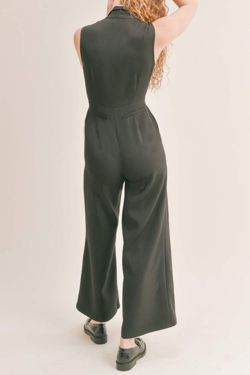 Coffee Date Jumpsuit Black Sadie Sage