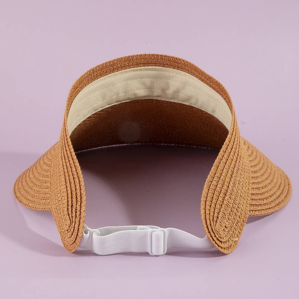 Woven Straw Open Top Sun Visor | Anarchy Street