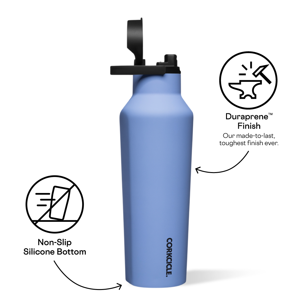 20oz sport canteen by corkcicle. Periwinkle colour and insulated. Jolie folie boutique. Summer23