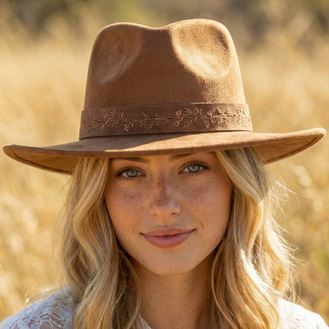 Embroidered Flower Strap Fedora Hat | Anarchy Street