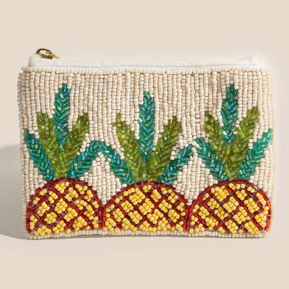 Seed Beaded Triple Pineapple Coin Purse | Anarchy Street