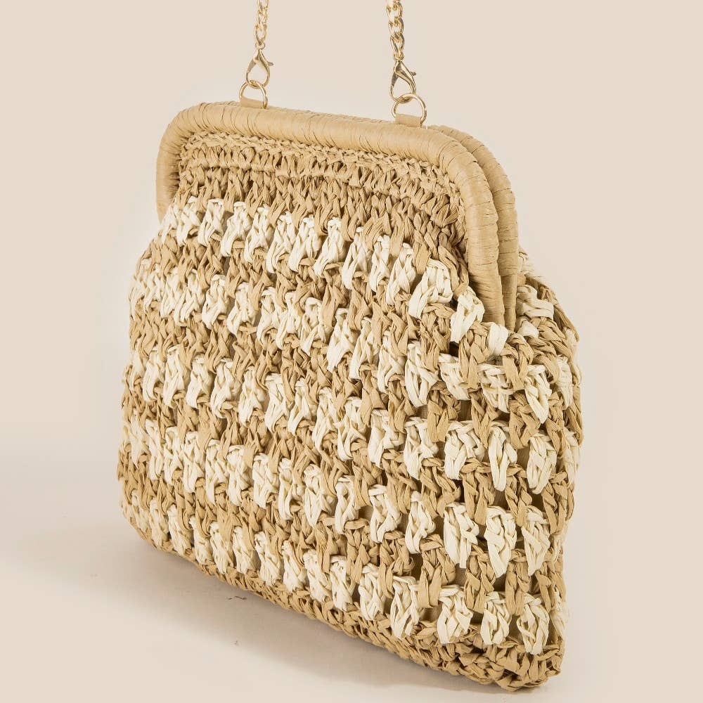Two Tone Straw Braided Purse | Anarchy Street