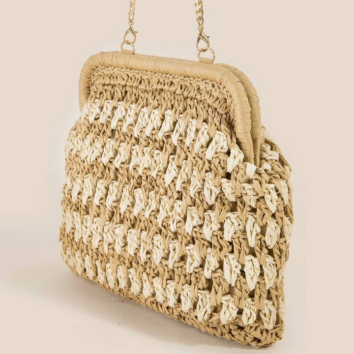 Two Tone Straw Braided Purse | Anarchy Street