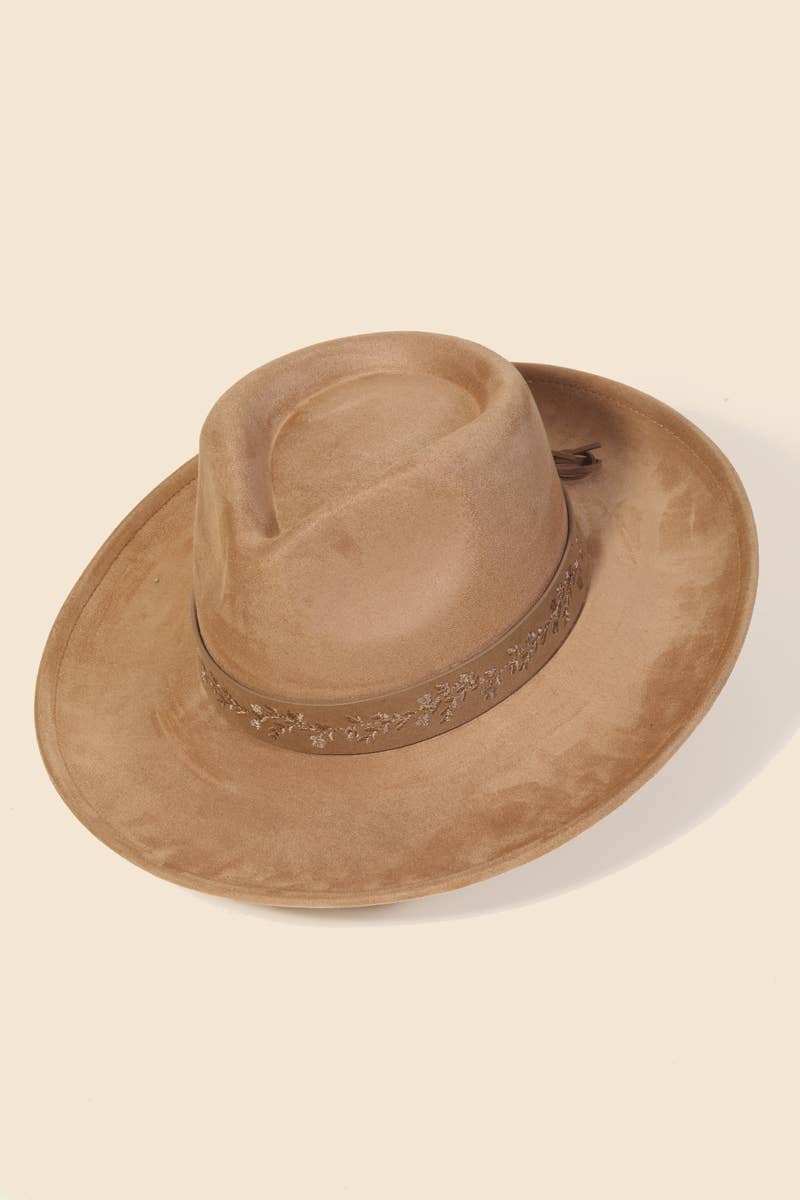 Embroidered Flower Strap Fedora Hat | Anarchy Street