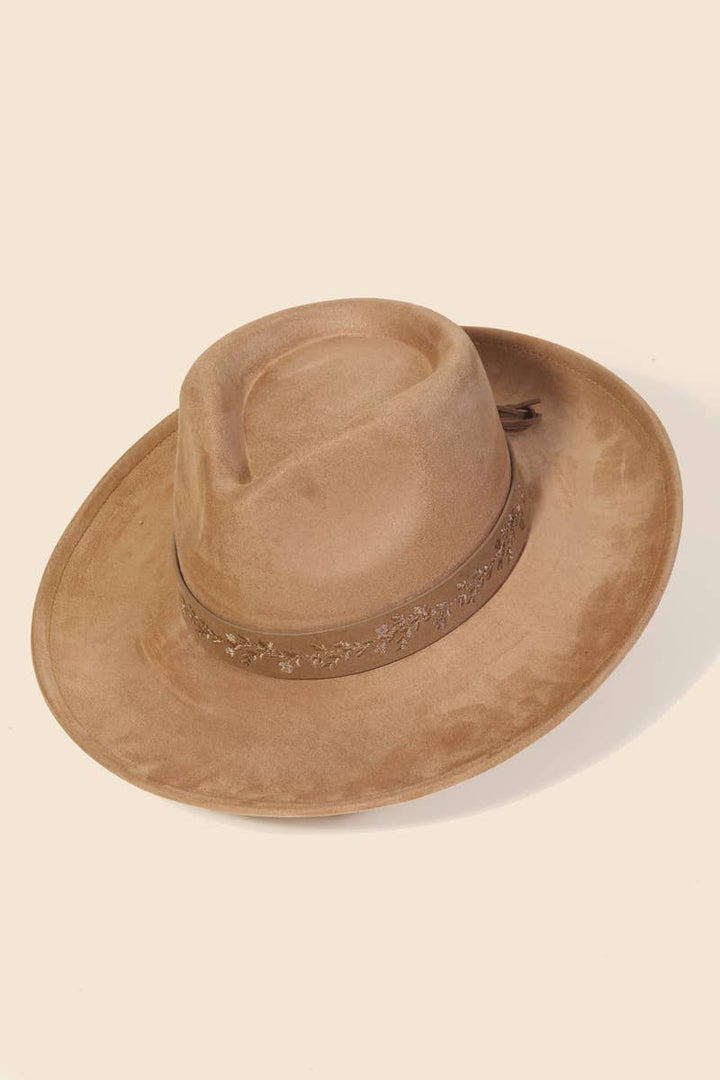 Embroidered Flower Strap Fedora Hat | Anarchy Street