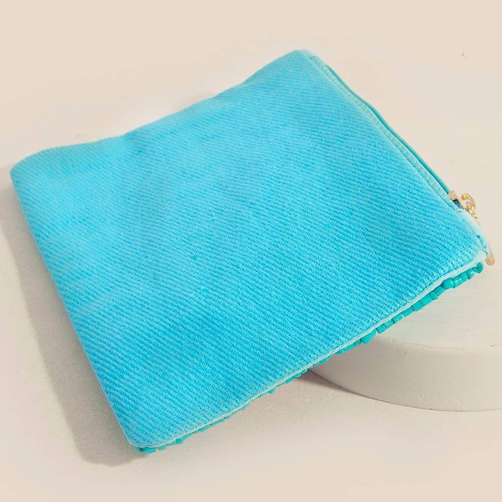 Out Of Here Airplane Seed Beaded Coin Purse | Anarchy Street