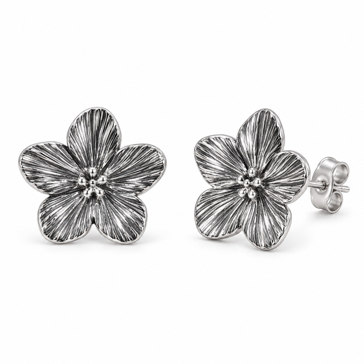 Flower Stud Silver Earrings | Alysha James Jewelry