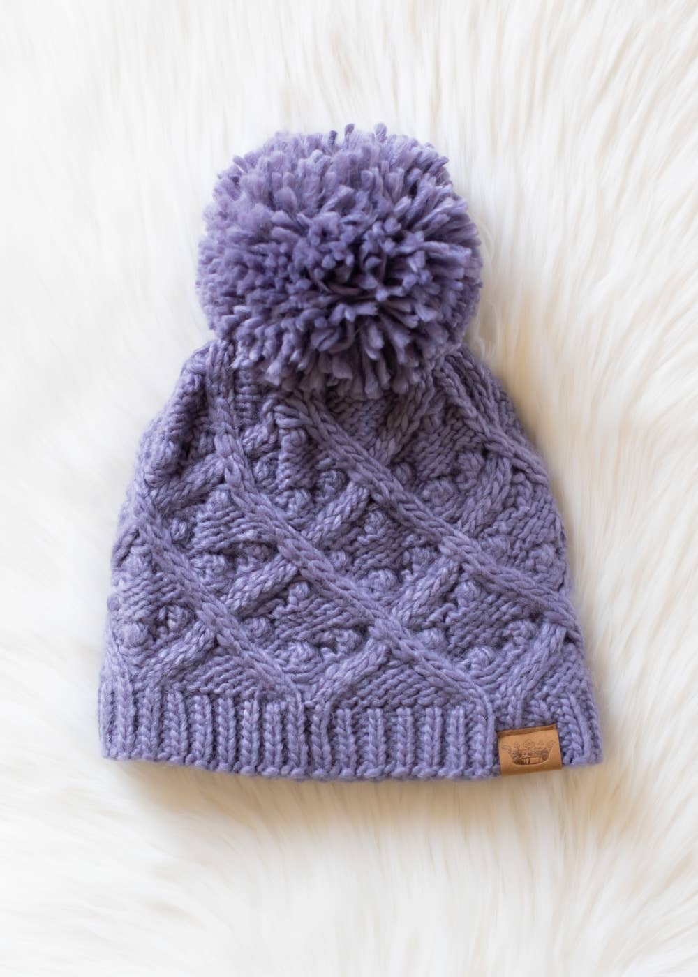 Periwinkle Knit Pom Hat | Panache Apparel Co.