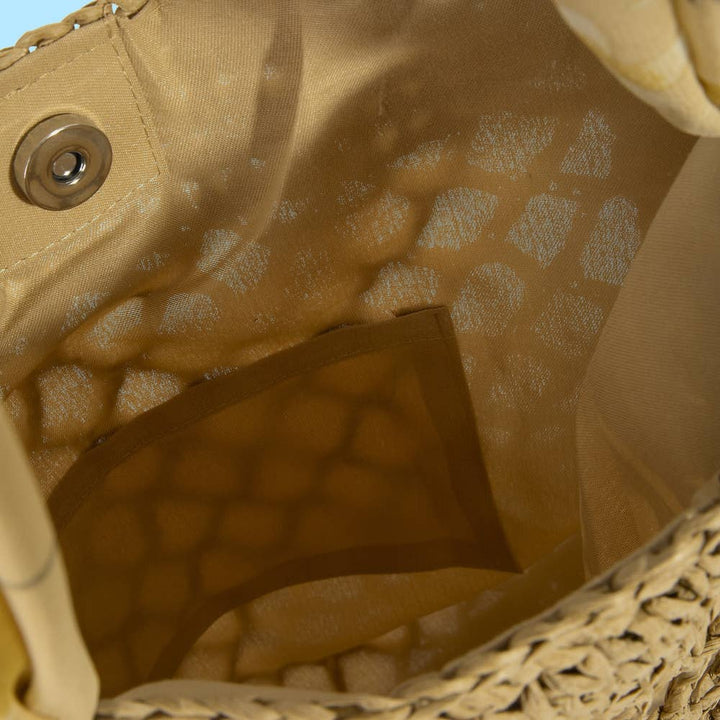 Floral Scarf Handle Open Weave Straw Tote Bag | Anarchy Street
