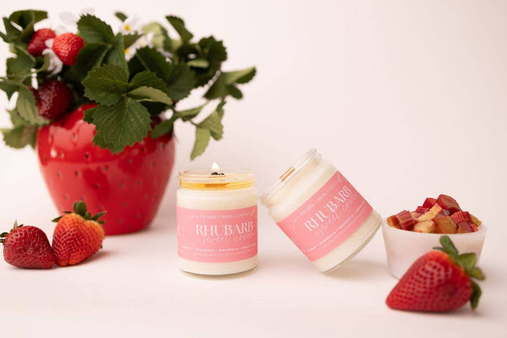 Rhubarb & Sweet Cream Soy Candle | Prairie Creek Candles