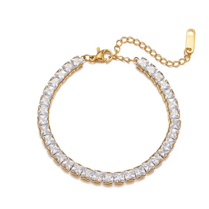 Princess Cut Gold 5mm Tennis Bracelet | Alysha James Jewelry