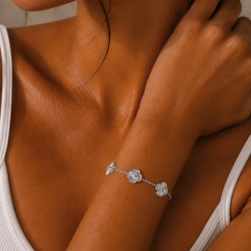 Clover Station Silver Bracelet | Alysha James Jewelry