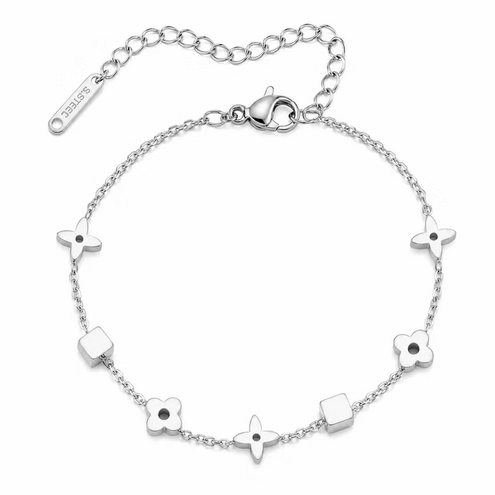 Floral Station Silver Bracelet | Alysha James Jewelry