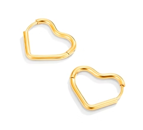 Heart Hoop Gold Earrings | Alysha James Jewelry