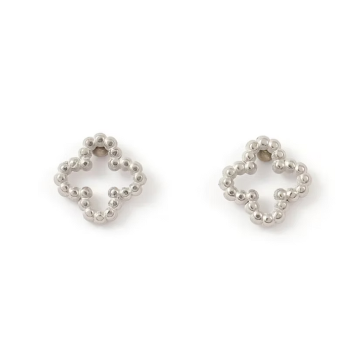 Open Clover Stud Silver Earrings | Alysha James Jewelry