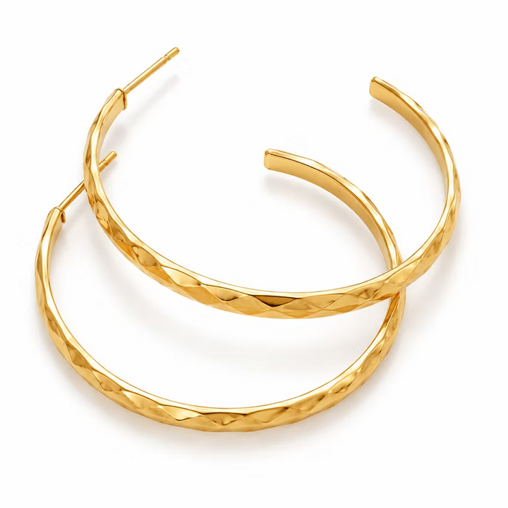 Geometric Hoop Gold Earrings | Alysha James Jewelry