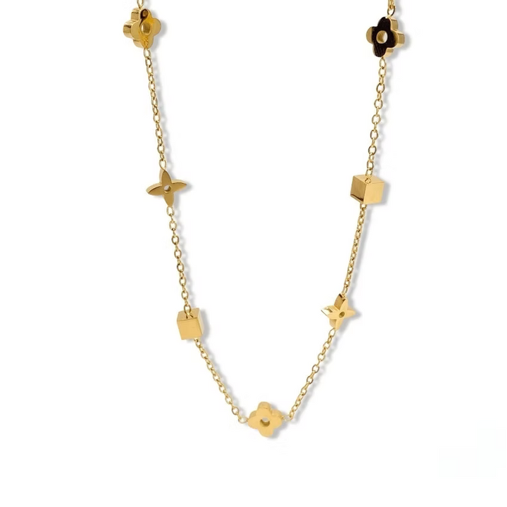 Floral Station Gold Necklace | Alysha James Jewelry