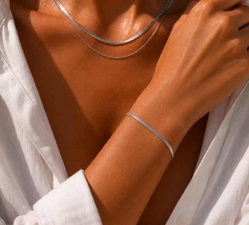 Snake Chain Silver Bracelet | Alysha James Jewelry
