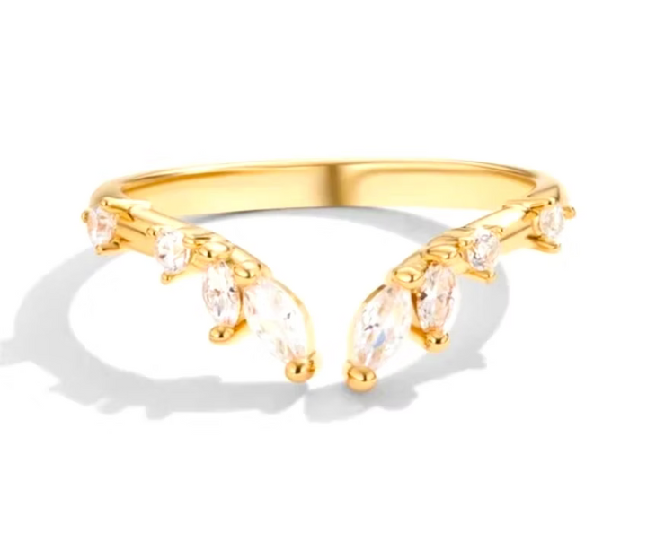Adjustable Marquis Zircon Gold Ring | Alysha James Jewelry