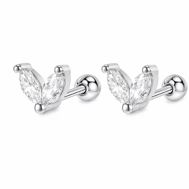 Crystal Butterfly Stud Silver Earrings | Alysha James Jewelry