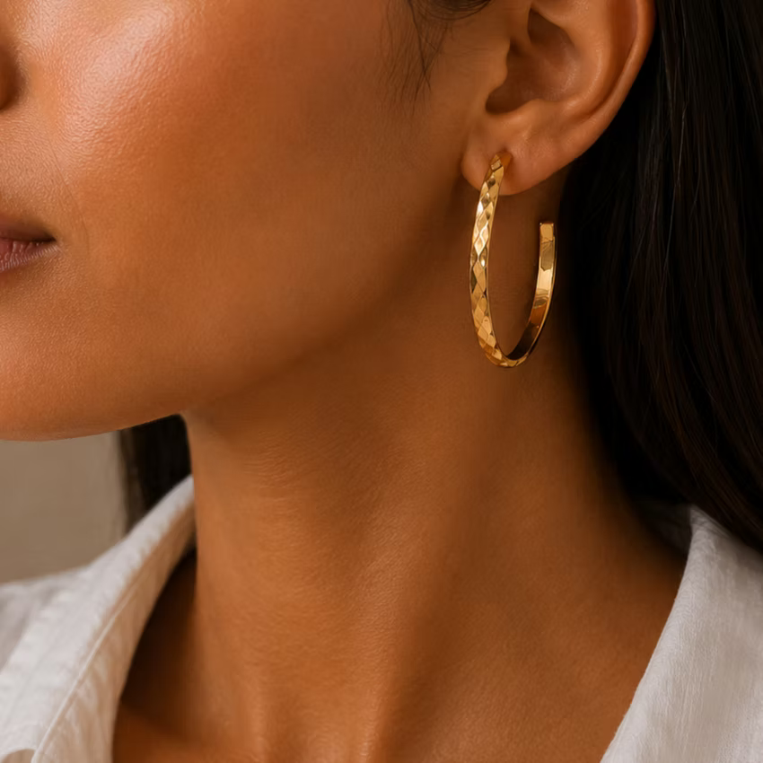 Geometric Hoop Gold Earrings | Alysha James Jewelry