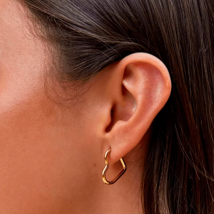 Heart Hoop Gold Earrings | Alysha James Jewelry