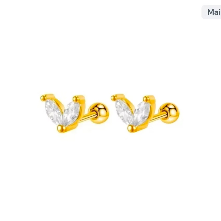 Mini Zircon Butterfly Stud Gold Earrings | Alysha James Jewelry