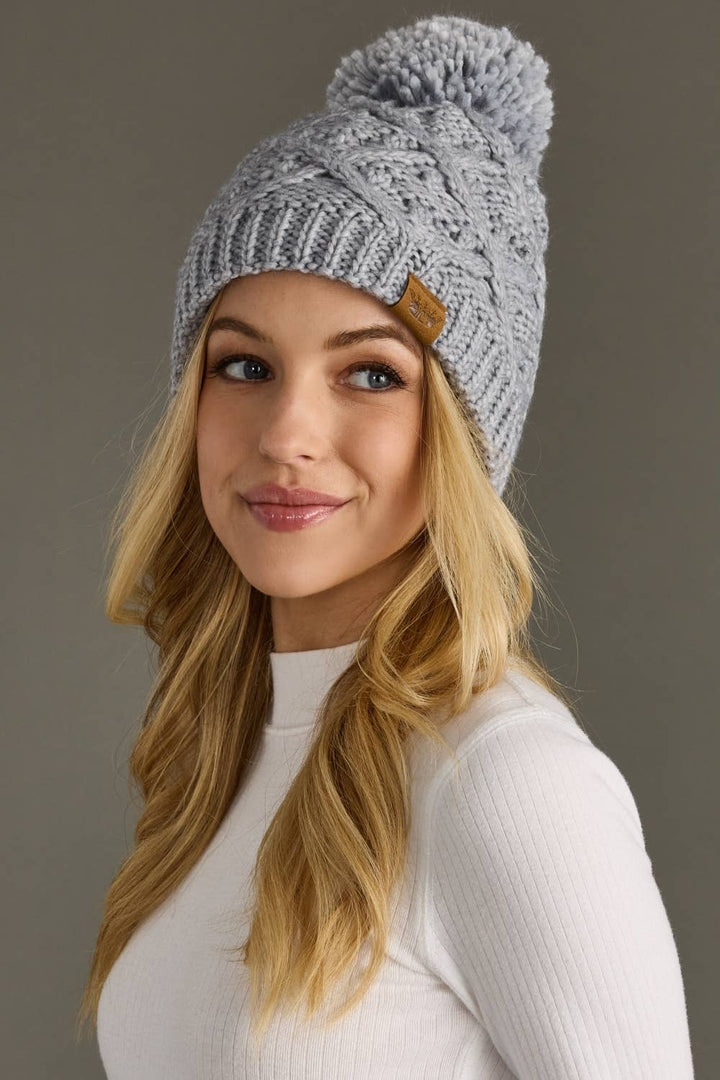 Gray Knit Pom Hat | Panache Apparel Co.