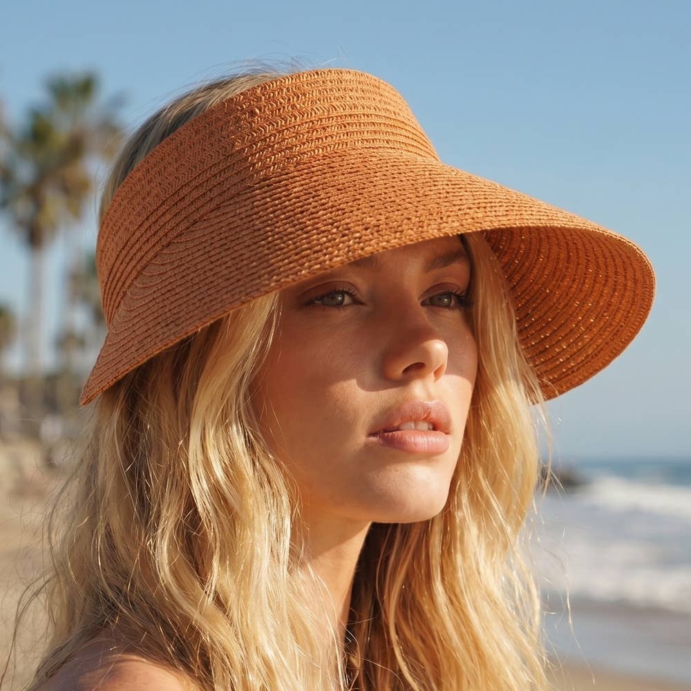 Woven Straw Open Top Sun Visor | Anarchy Street