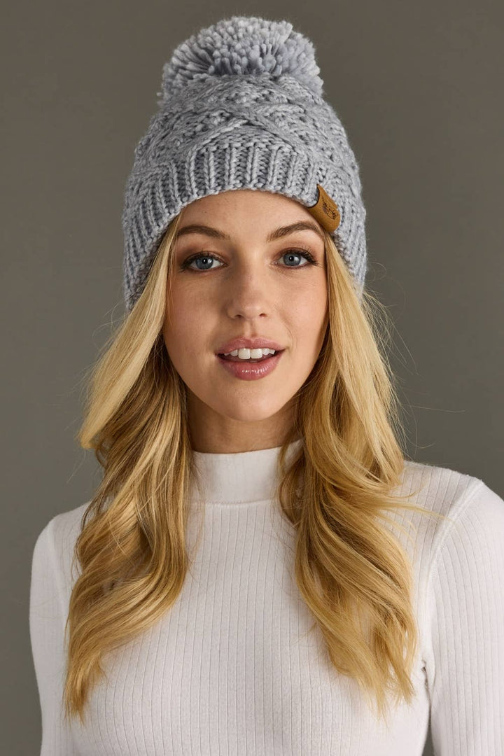 Gray Knit Pom Hat | Panache Apparel Co.